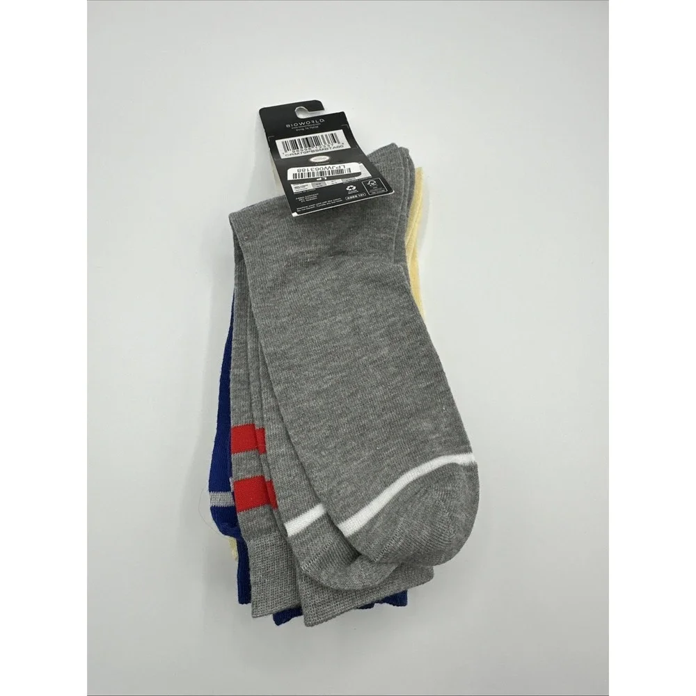 Nintendo Princess Peach, Toad & Donkey Kong‎ 3pk Crew Socks 8-12